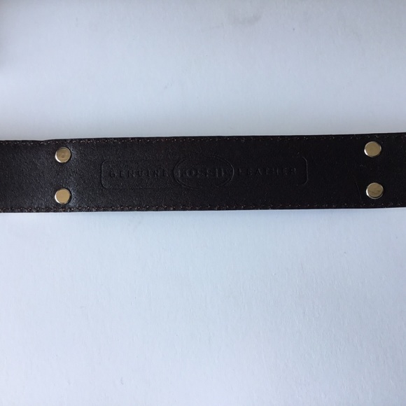 Fossil Brown Leather Belt, 33” Long - Picture 3 of 4